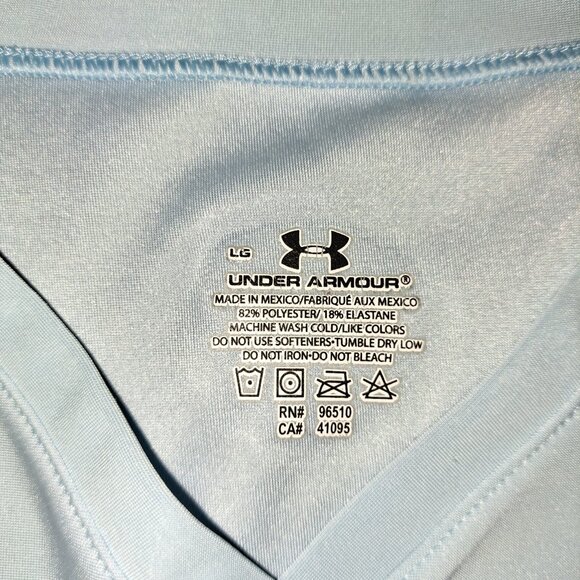 UnderArmour Baby Blue Blue Fitted Compression VNeck Long Sleeve Athletic Shirt - Picture 7 of 7